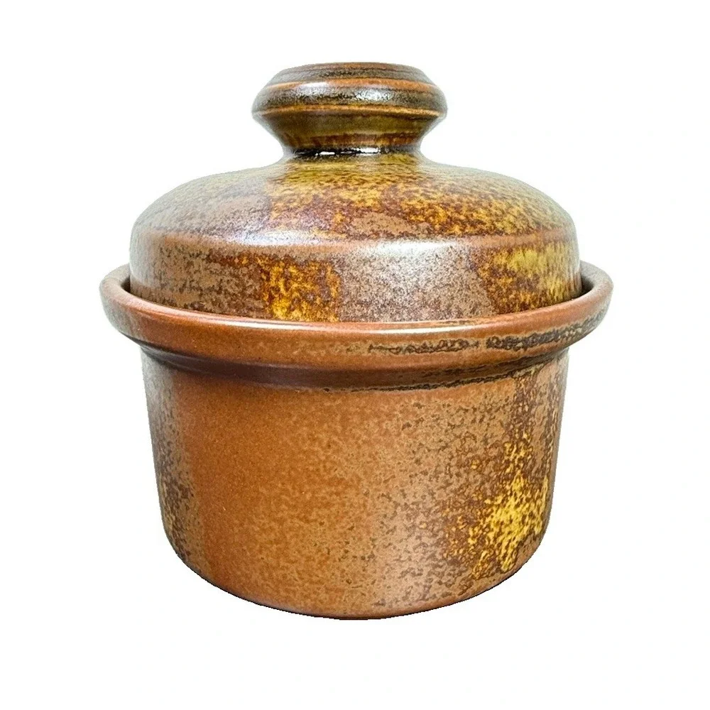 Iron Mountain Stoneware Vintage Pottery Roan Sugar Bowl